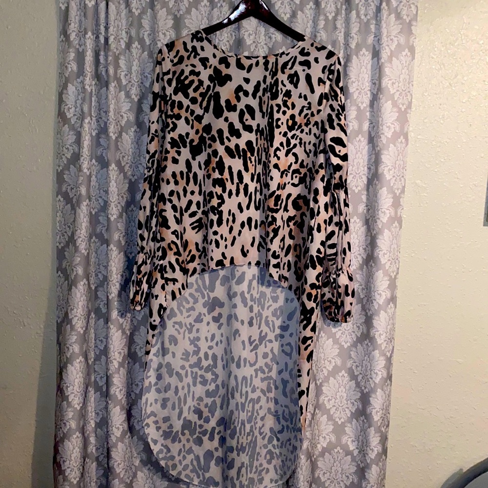 Leopard  Hi-Low Shirt